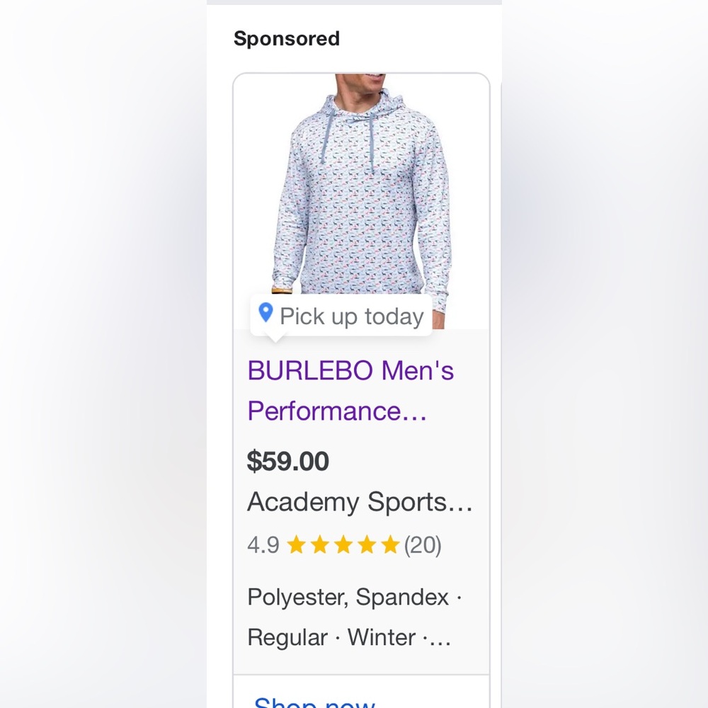 New, never opened burlebo performance hoodie